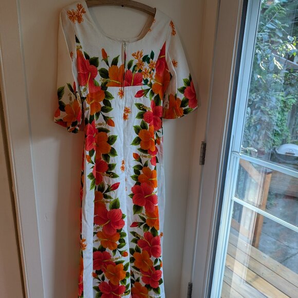 Authentic Vintage Hawaiian Midi Dress Mumu – Ui Maikai – Made in Hawaii USA – XS - Picture 3 of 10